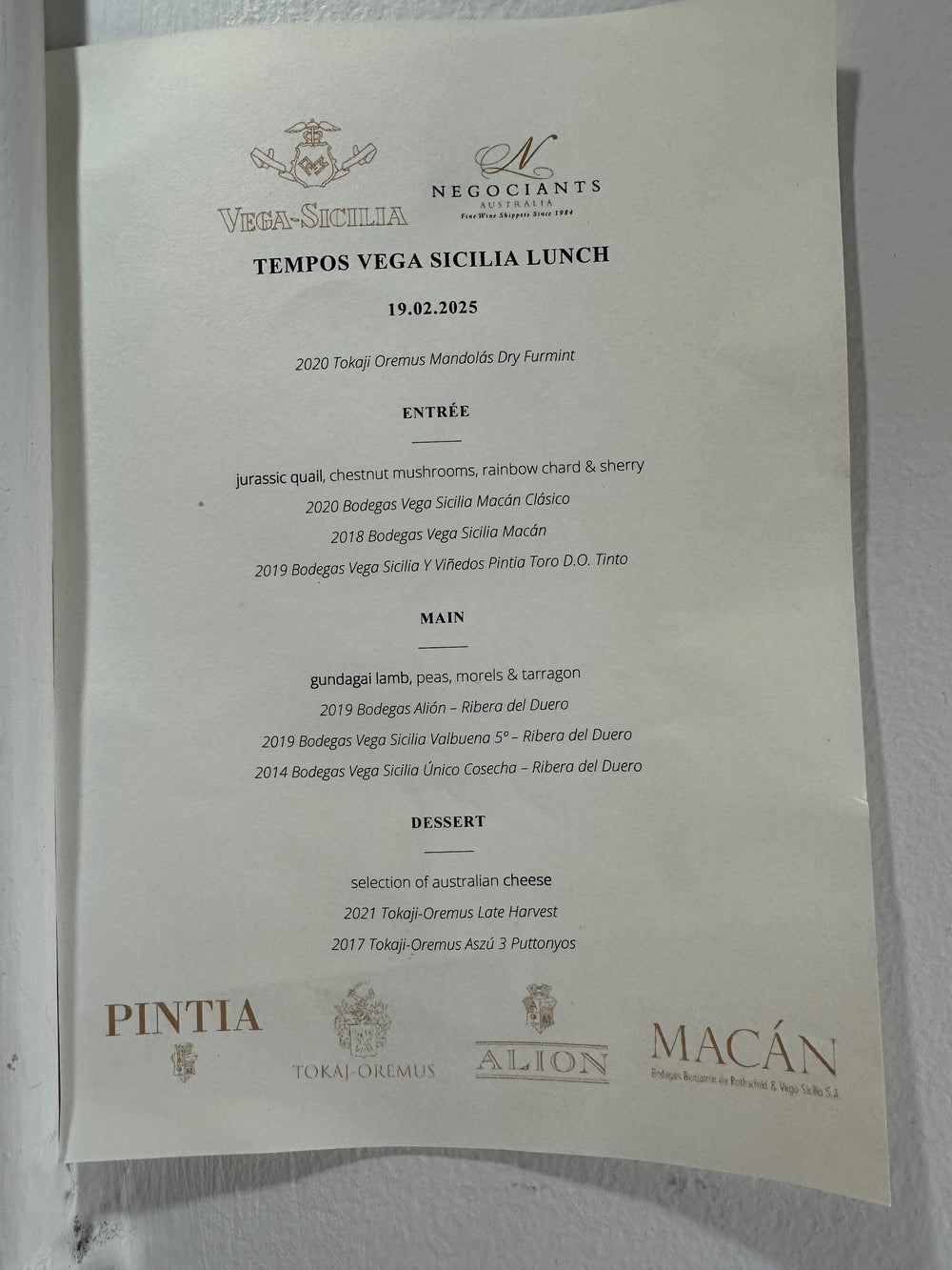 Vega Sicilia 'Pintia' Toro 2019